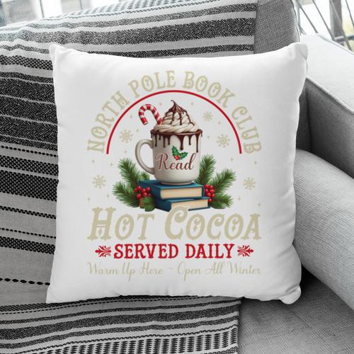 North Pole Book Club Hot Cocoa Librarians Bookish Christmas Pillowcase - Bookorys CA