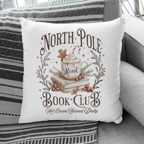 North Pole Readers Club Bookish Xmas Santa Book Reading Pillowcase - Bookorys DE