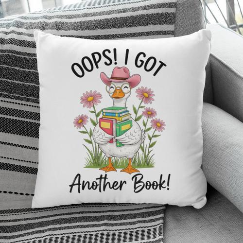 Oops I Got Another Book Cute Goose Librarian Reading Teacher Pillowcase - Bookorys AU