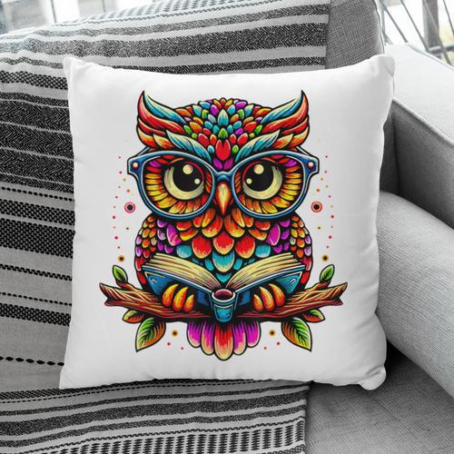Owl With Glasses And Book Reading Pillowcase - Bookorys