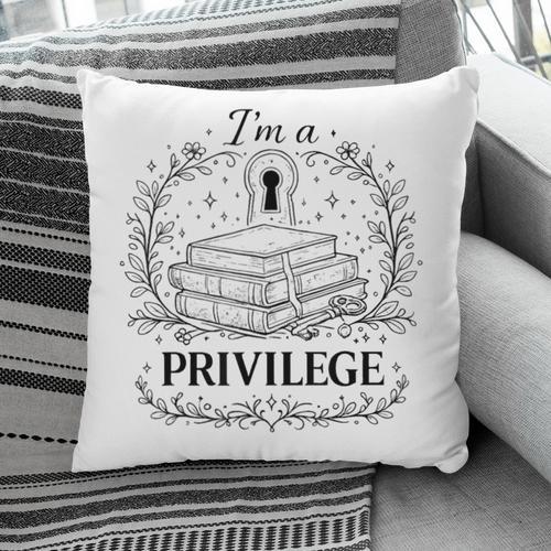 Im A Privilege Vintage Book Illustration Pillowcase - Bookorys AU