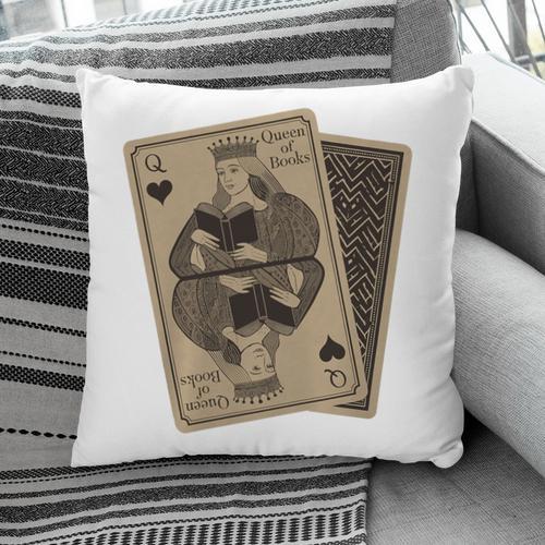 Queen Of Books Playing Card Aesthetic For Book Lovers Premium Tri-Blend Pillowcase - Bookorys AU
