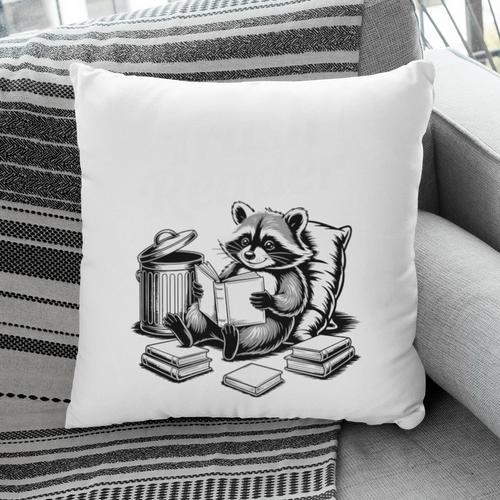 Raccoon Reading A Book Vintage Trash Reader Pillowcase - Bookorys DE