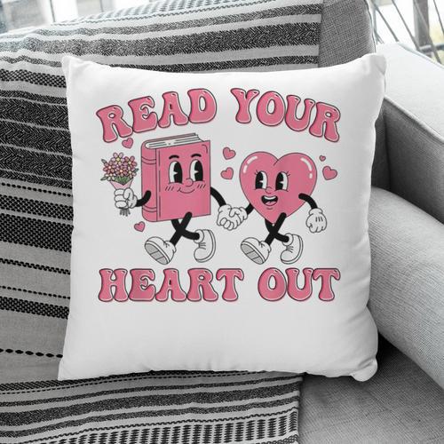 Read You Heart Out Reading Teacher Valentines Day Book Lover Pillowcase - Bookorys