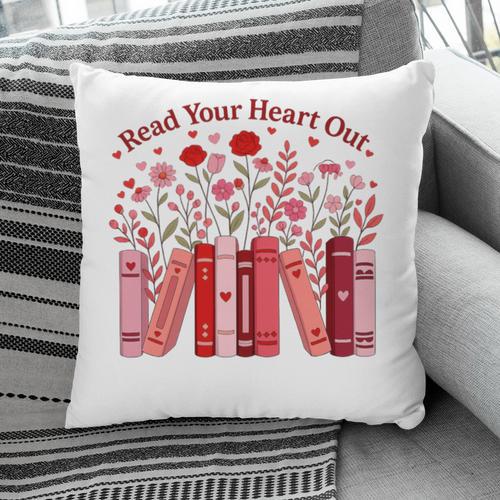 Read Your Heart Out Teacher Valentines Day Reading Book Pillowcase - Bookorys
