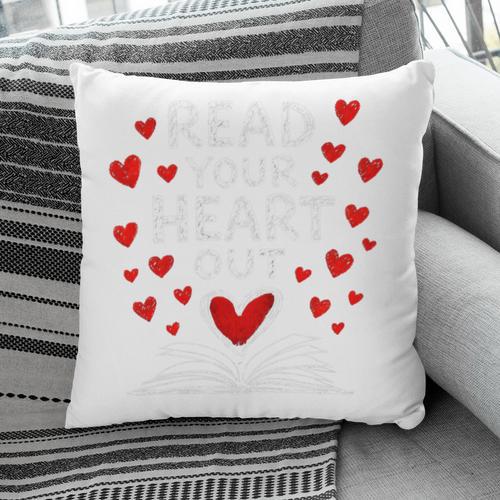 Read Your Heart Out Valentine Book Lover Reading Teacher Pillowcase - Bookorys