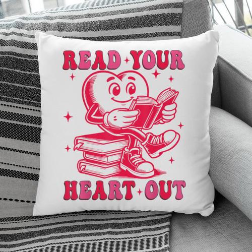 Read Your Heart Out Valentines Day Book Lover Bookish Teach Pillowcase - Bookorys CA