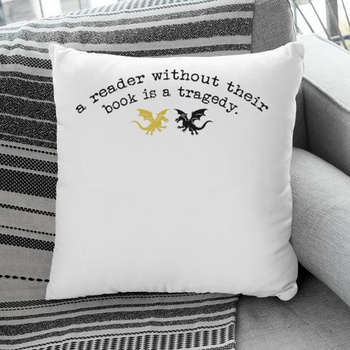 Reader Without a Book Is Tragedy Dragon Bookworm Pillowcase - Bookorys DE