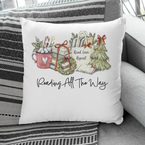 Reading All The Way Christmas Book Lover For Women And Teens Pillowcase - Bookorys DE
