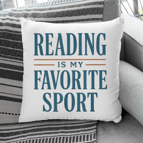 Reading Is My Favorite Sport Literary Book Lover Typography Pillowcase - Bookorys UK