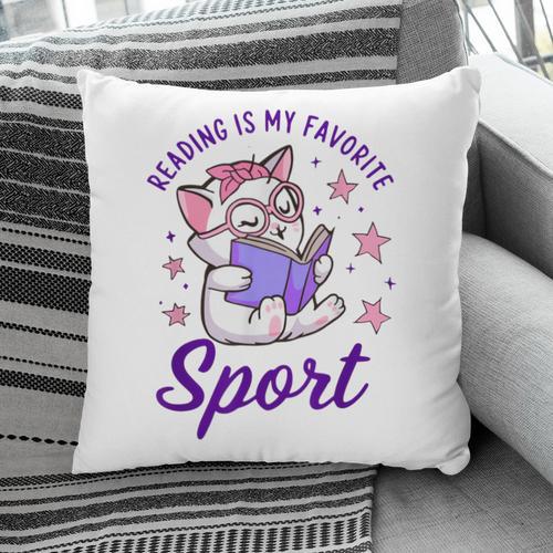 Reading Is My Favorite Sport Saying Quote Book Lovers Pillowcase - Bookorys