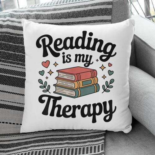 Reading Is My Therapy Book Lover Bookworm Pillowcase - Bookorys DE