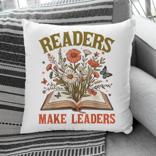 Reading Squad Book Lover Bookish Floral Readers Make Leaders Pillowcase - Bookorys