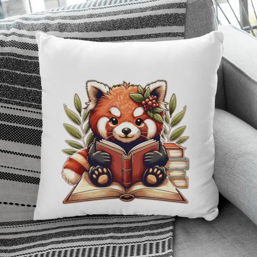 Red Panda Reading Books Pandas Cottagecore Aesthetic Kids Pillowcase - Bookorys
