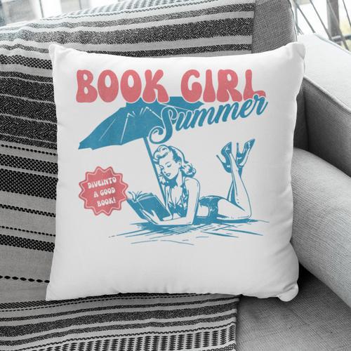 Retro Book Girl Summer Beach Vacation For Book Lover Pillowcase - Bookorys