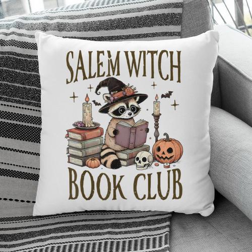 Salem Witch Book Club Raccoon Reading Pillowcase - Bookorys