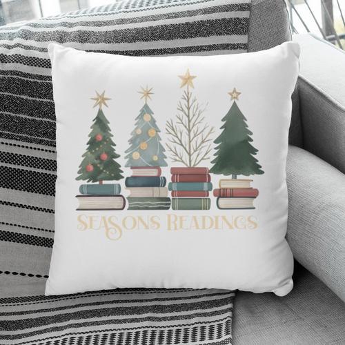 Seasons Readings Christmas Tree Book Lover Pillowcase - Bookorys DE