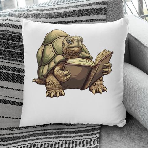 Sulcata Tortoise Reading A Book Pillowcase - Bookorys DE