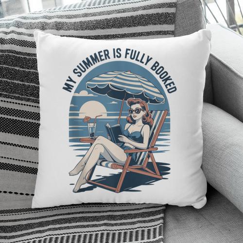 My Summer Is Fully Booked Fun Girls Summer Book Lovers Pillowcase - Bookorys