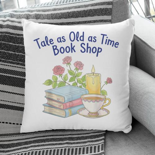 Tale As Old As Time Floral Bookshop Romantic Pillowcase - Bookorys