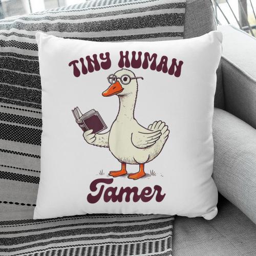 Teacher Silly Goose Reading Book Teaching Tiny Human Tamer Pillowcase - Bookorys DE