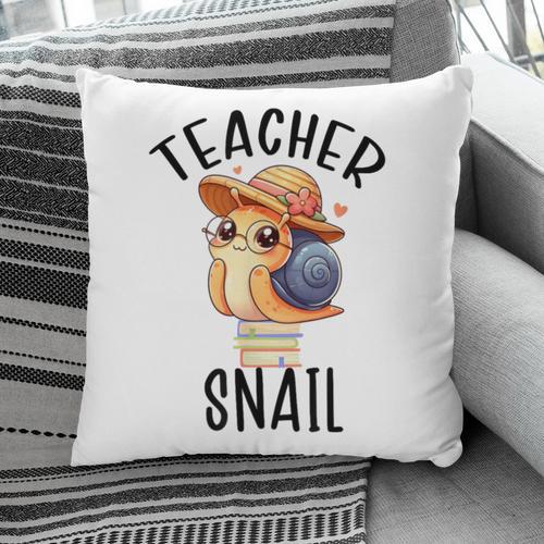 Teacher Snail With Glasses On Books Cute Pre-K Kindergarten Pillowcase - Bookorys DE