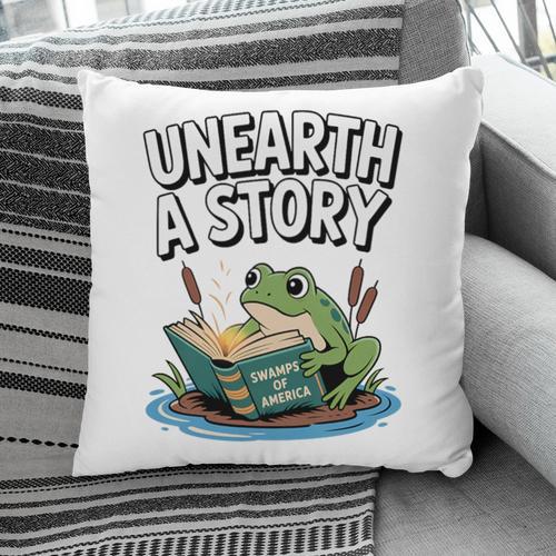 Unearth a Story Frog Reading a Book Summer 2026 Premium Tri-Blend Pillowcase - Bookorys DE