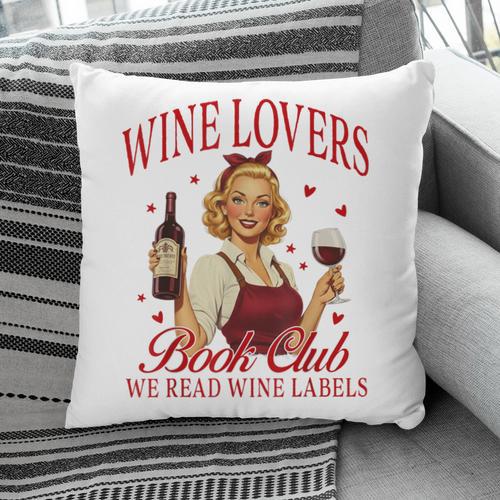 Valentine’s Day Wine Lovers Book Club We Read Wine Labels Pillowcase - Bookorys DE
