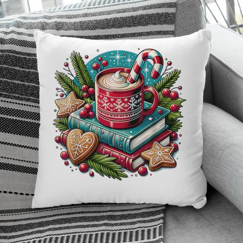 Vintage Cozy Winter Hot Cocoa Books Gingerbread Book Lovers Pillowcase - Bookorys DE