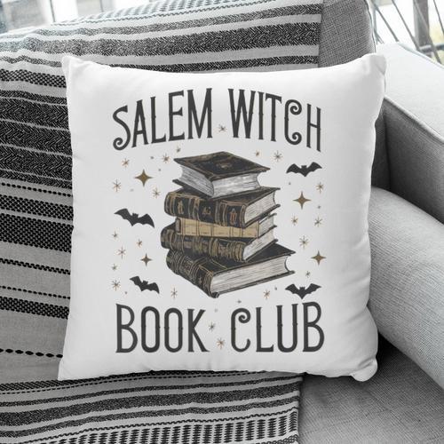 Vintage Salem Book Club Cat Bookish Spooky Halloween Pillowcase - Bookorys