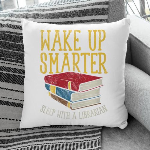 Wake Up Smarter Librarian Book Stack Premium Tri-Blend Pillowcase - Bookorys DE