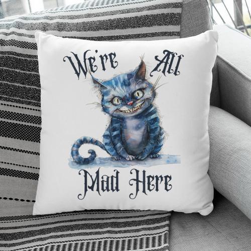 We'Re All Mad Here Cheshire Cat Alice Wonderland Book Kids Pillowcase - Bookorys DE