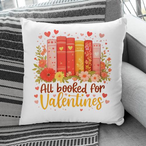 Women's All Booked For Valentine Teacher Valentines Reading Book Pillowcase - Bookorys