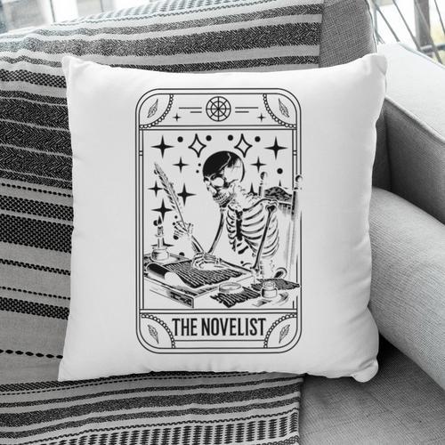 Writer Novelist Book Poetry Author Skeleton Tarot Card Pillowcase - Bookorys