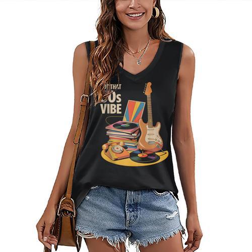 1960s 60s Reunion Nostalgia Memories Music School Grew Up Women's V-Neck Tank Top - Figerry