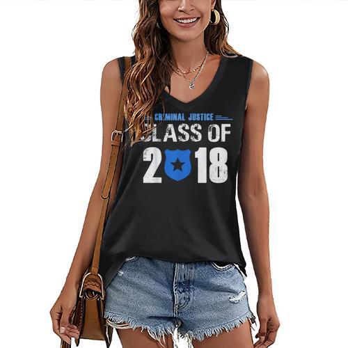 2018 Criminal Justice Graduation Shirt Criminal Justice Women's V-Neck Tank Top - Best Gift Smart