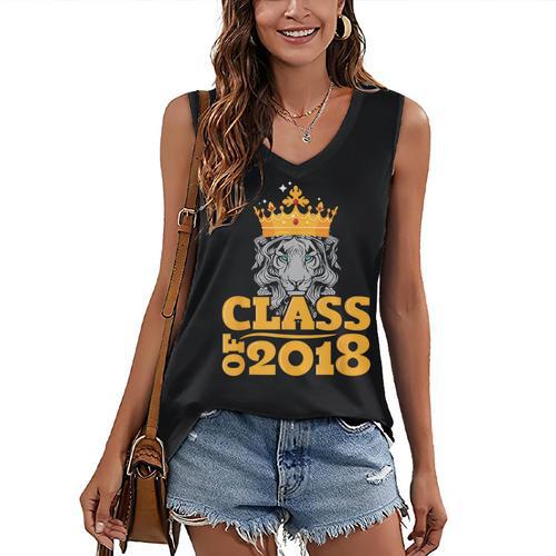 2018 Graduation Class Of 2018 King T Shirt Women's V-Neck Tank Top - Best Gift Smart