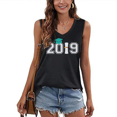 2019 Graduate Graduation Shirt For Senior 2019 Women's V-Neck Tank Top - Best Gift Smart
