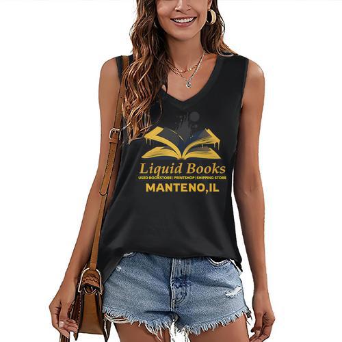 Academy Of Bookcraft Cute Wizard Cat Magic Books Women's V-Neck Tank Top - Bookorys AU