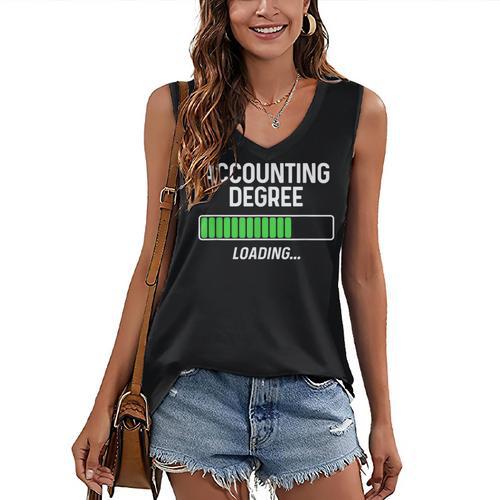 Accounting Degree Loading Shirt Graduation Student Women's V-Neck Tank Top - Best Gift Smart