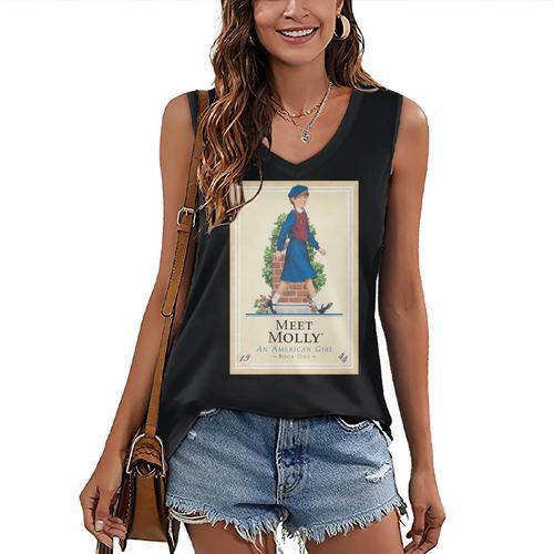 American Girl Meet Molly Book Cover Women's V-Neck Tank Top - Bookorys