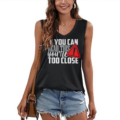 Antisocial Keep Away Sarcastic Bad Attitude Introvert Women's V-Neck Tank Top - Raresse