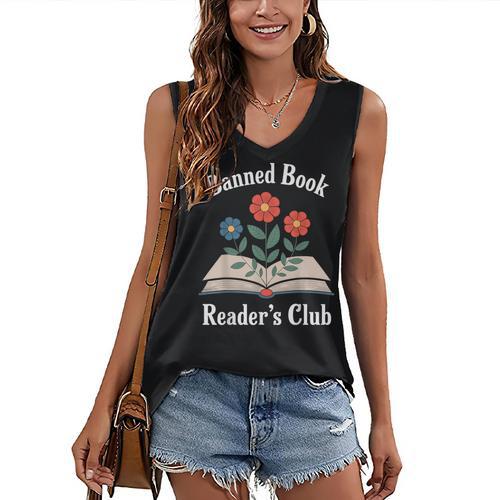Banned Book Readers Club Women's V-Neck Tank Top - Bookorys