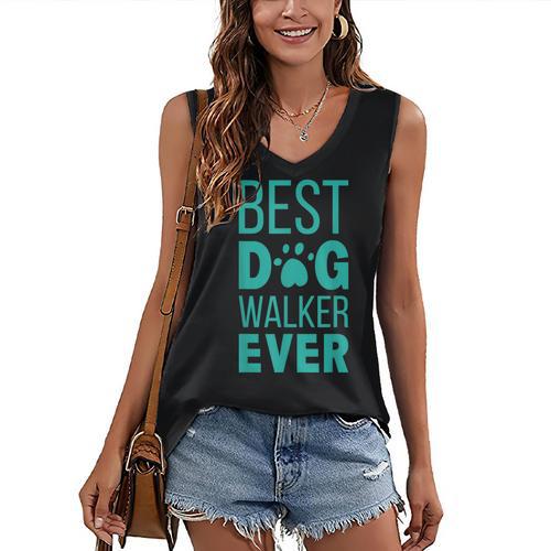Best Dog Walker Ever Graduation New Shirt Dog Lover Women's V-Neck Tank Top - Best Gift Smart