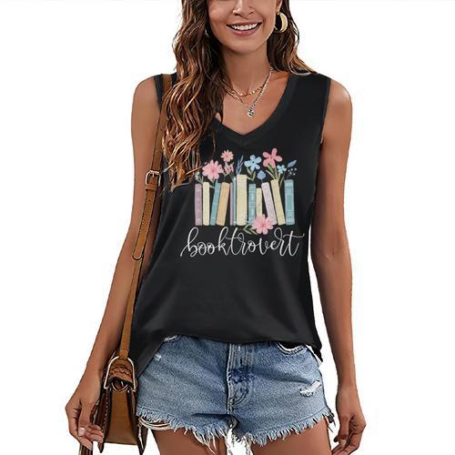Booktrovert Book Lover Reading Bookworm Reader Women's V-Neck Tank Top - Bookorys AU