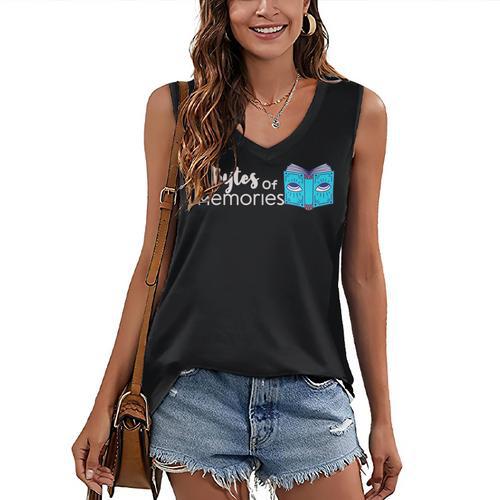 Bytes Of Memories Digital Nostalgia Concept Line Women's V-Neck Tank Top - Figerry