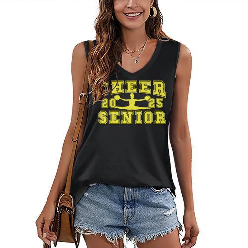 Cheerleading Senior Night Cheer Senior 2025 Graduation 10 Women's V-Neck Tank Top - Best Gift Smart