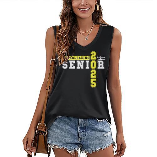 Cheerleading Senior Night Cheer Senior 2025 Graduation 11 Women's V-Neck Tank Top - Best Gift Smart