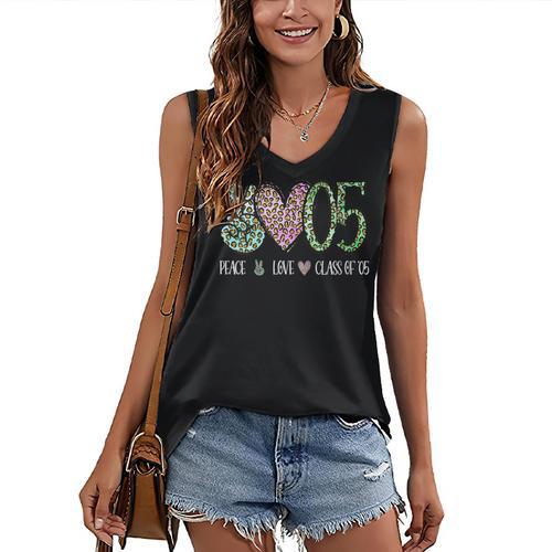Class Of 2005 Shirt Leopard Senior Graduation Class Reunion Women's V-Neck Tank Top - Best Gift Smart