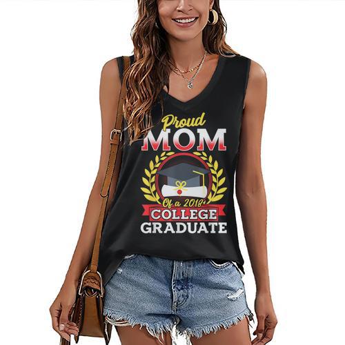 Class Of 2018 Graduation Tshirt For Mom Of Graduate Women's V-Neck Tank Top - Best Gift Smart